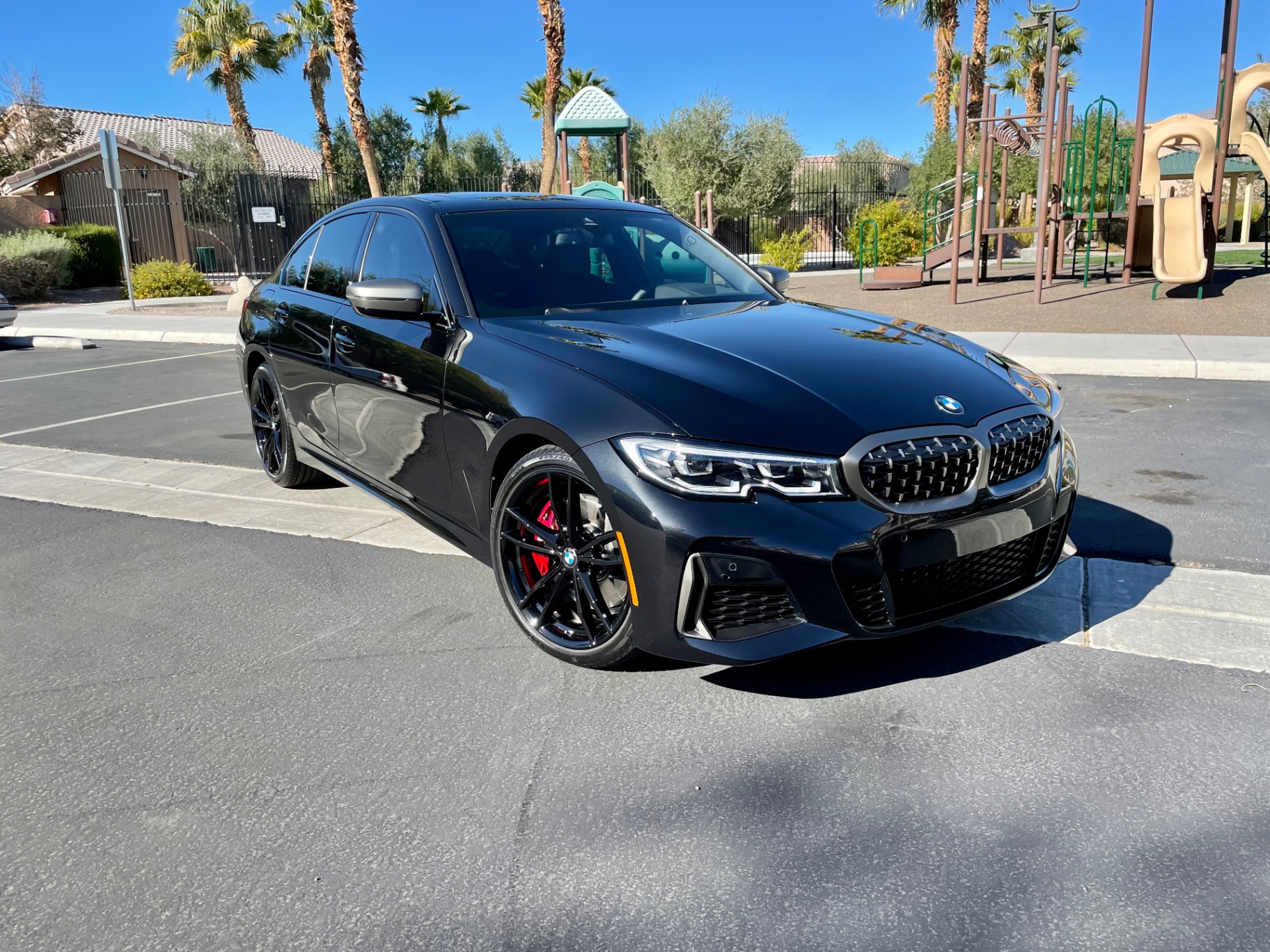 BMW M340i — Black on Black — Hand Wash detailing result in Las Vegas