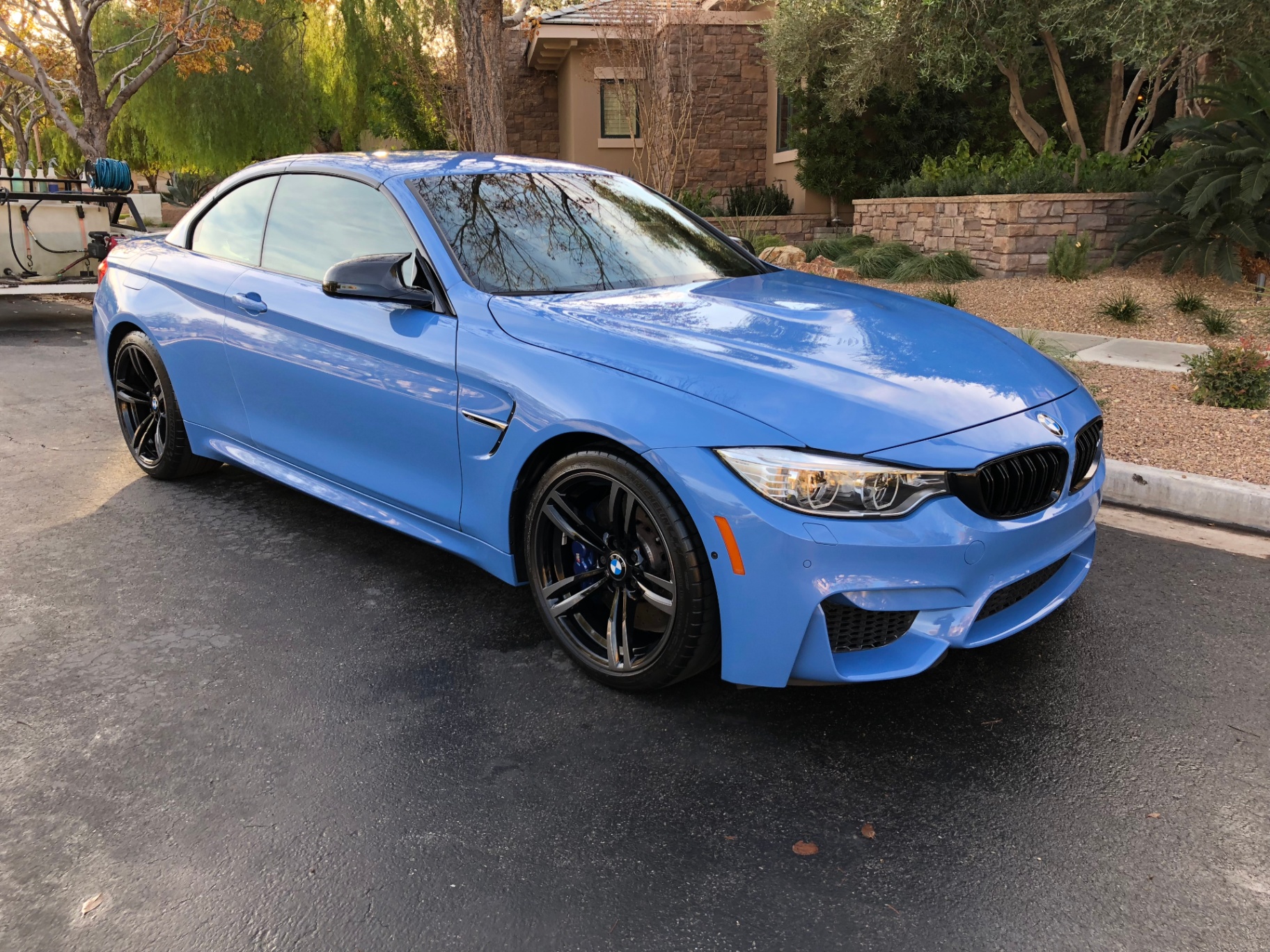 BMW M4 Convertible — Yas Marina Blue — Hand Wash detailing result in Las Vegas