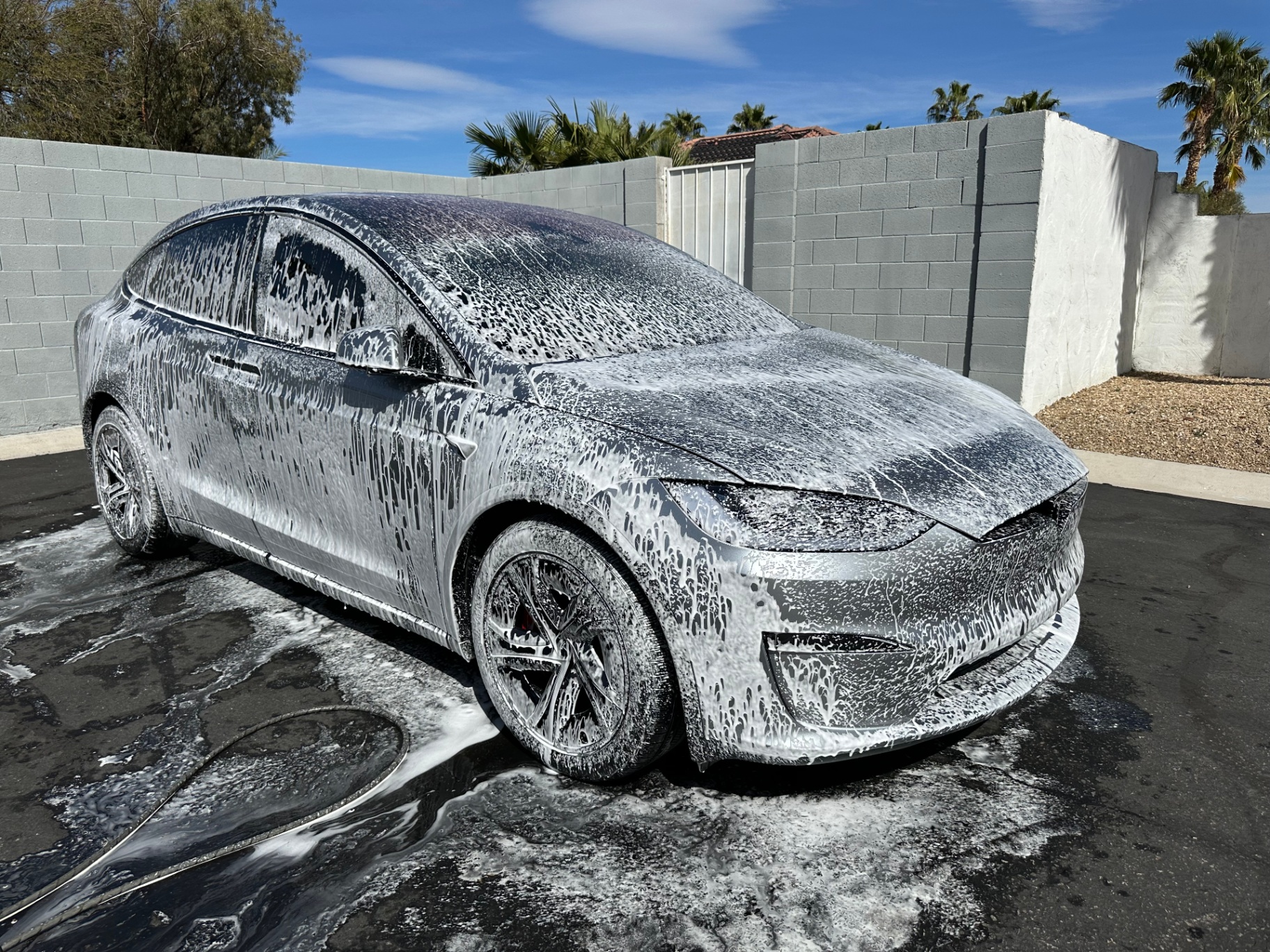Tesla Model X — Foam Bath — Hand Wash detailing result in Las Vegas